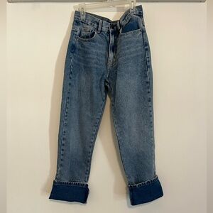Nasty Gal Two Tone High Waist Jeans Size 4